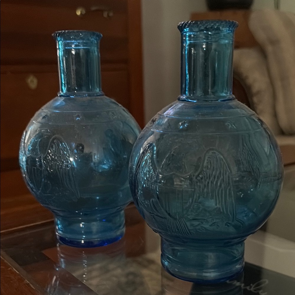 Aqua Blue Glass Accent Vases
